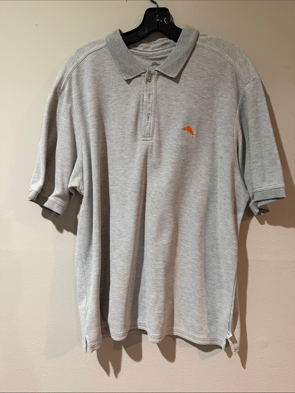 Tommy Bahama Light Gray Polo with Orange Fish Logo